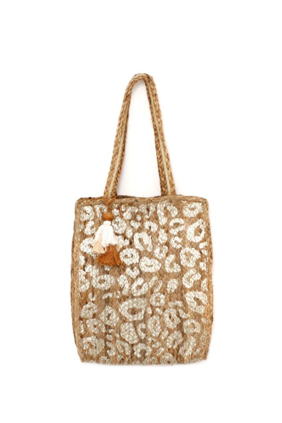 Women AlexMax | Raffia Leopard Tote Bag