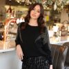 Women Wonderlust | Star Studded Round Neck Jumper Black