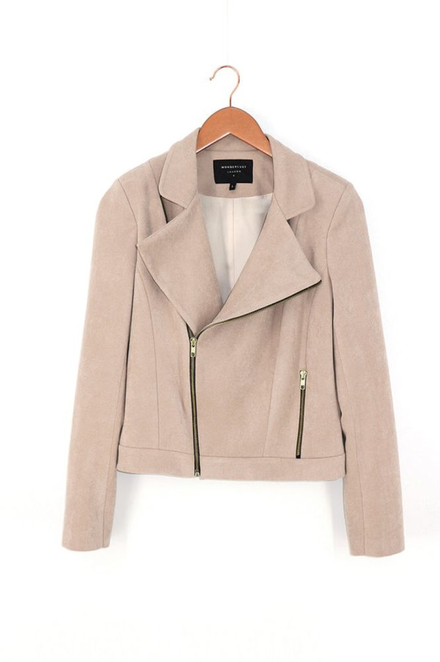 Women Wonderlust | Spring Biker Jacket Beige