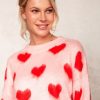 Women Metbo | Fuzzy Love Heart Jumper