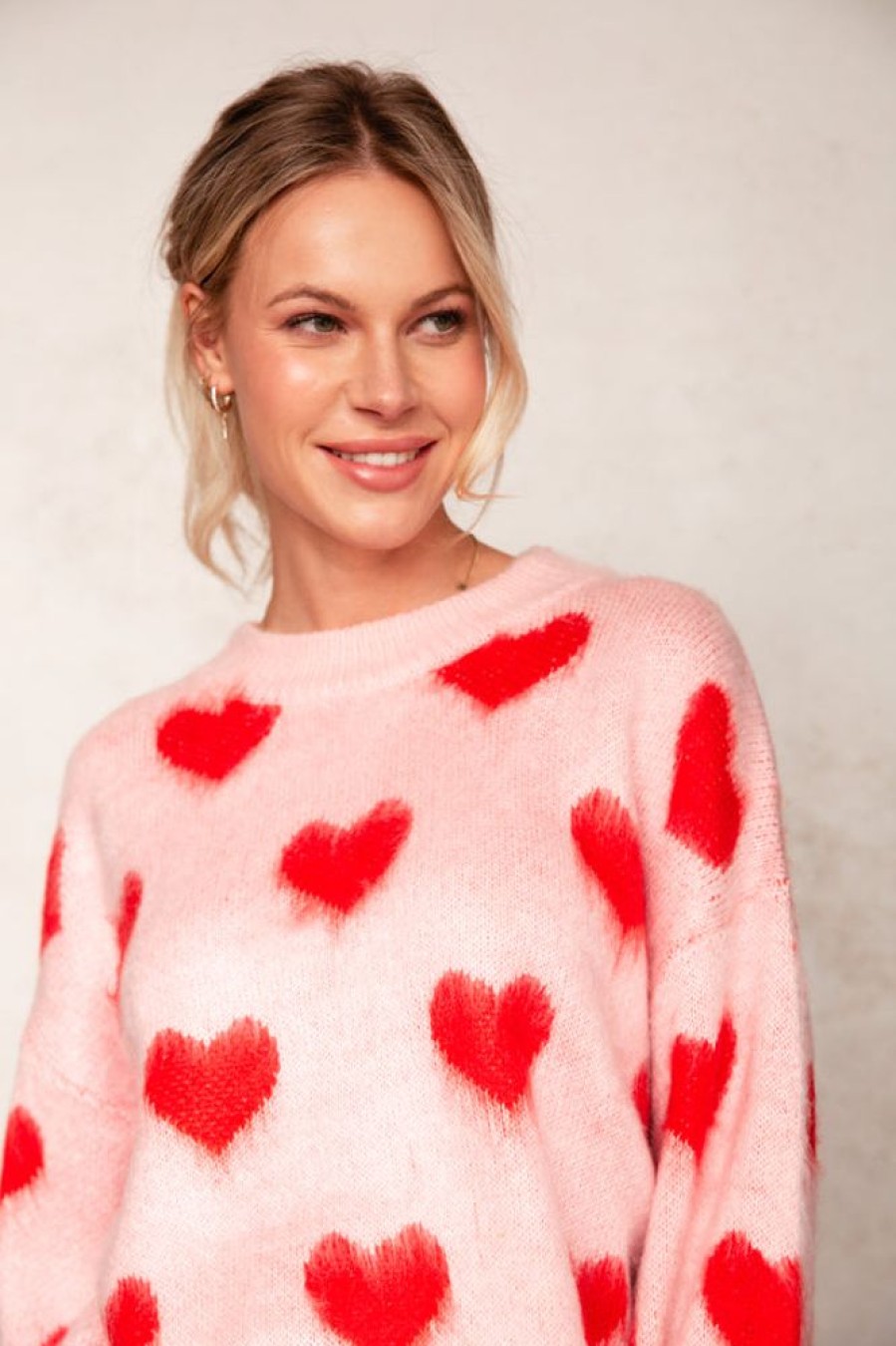 Women Metbo | Fuzzy Love Heart Jumper