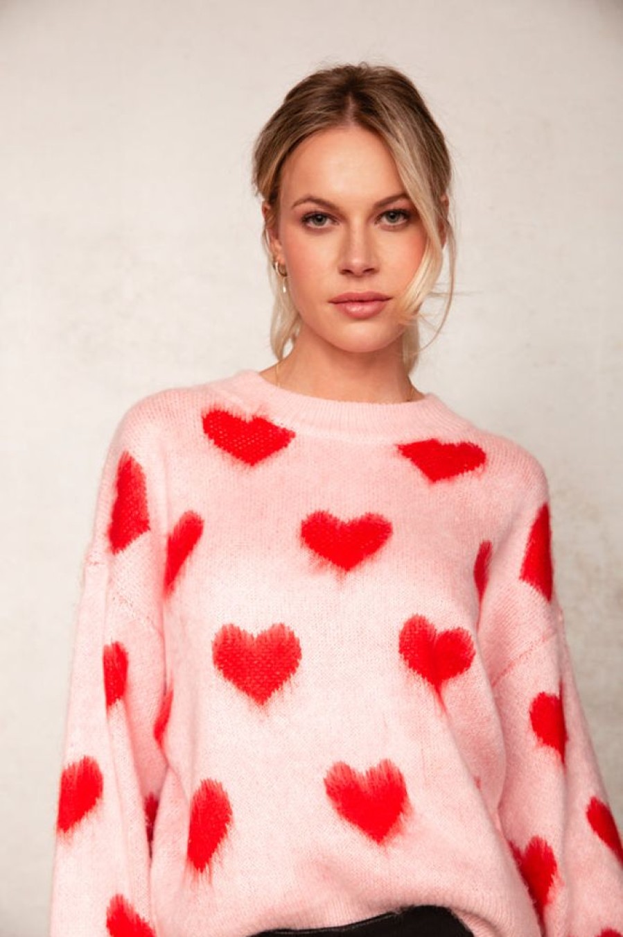 Women Metbo | Fuzzy Love Heart Jumper