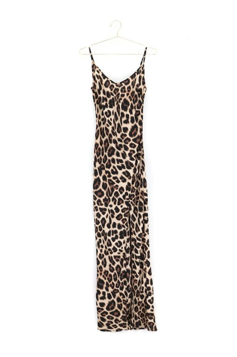 Women Wonderlust | Maya Maxi Slip Dress Brown Leopard