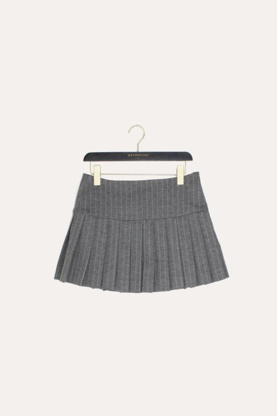 Women Wonderlust | Boss Baby Pleated Mini Skirt Light Grey