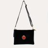 Women Wonderlust | Queen Of Hearts Suede Clutch Black