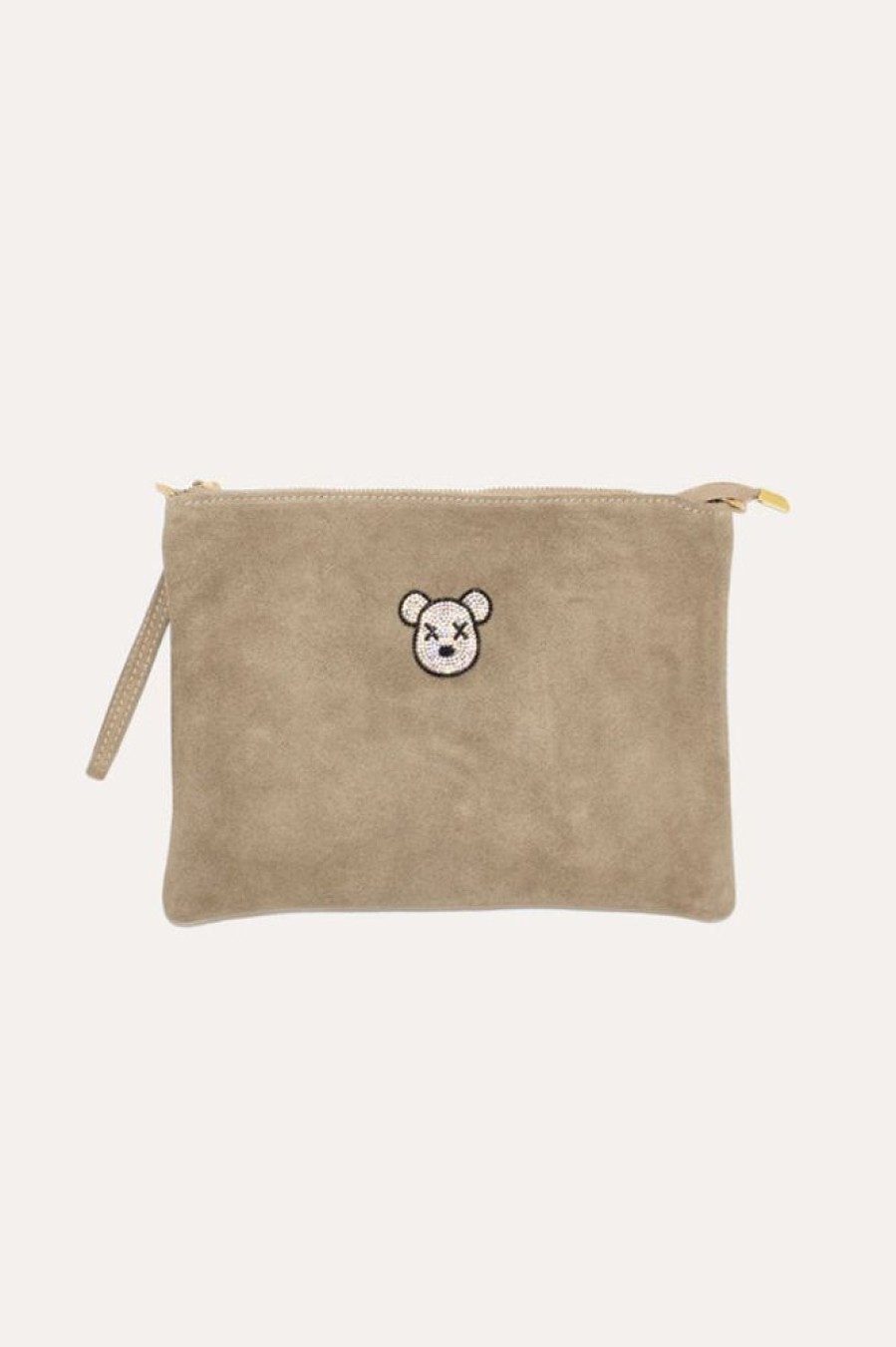 Women Wonderlust | Bertie Bear Clutch Taupe